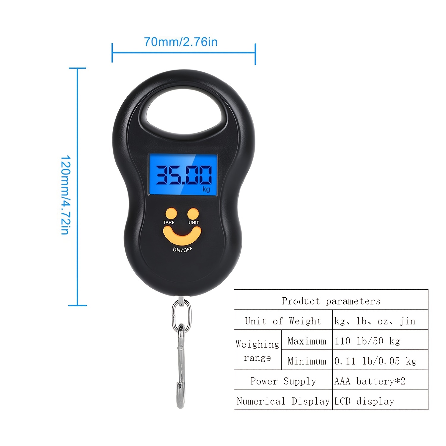 Digital Hanging Scale With Lcd Display & Backlight - Perfect For Fishing,  Luggage & More! - Temu