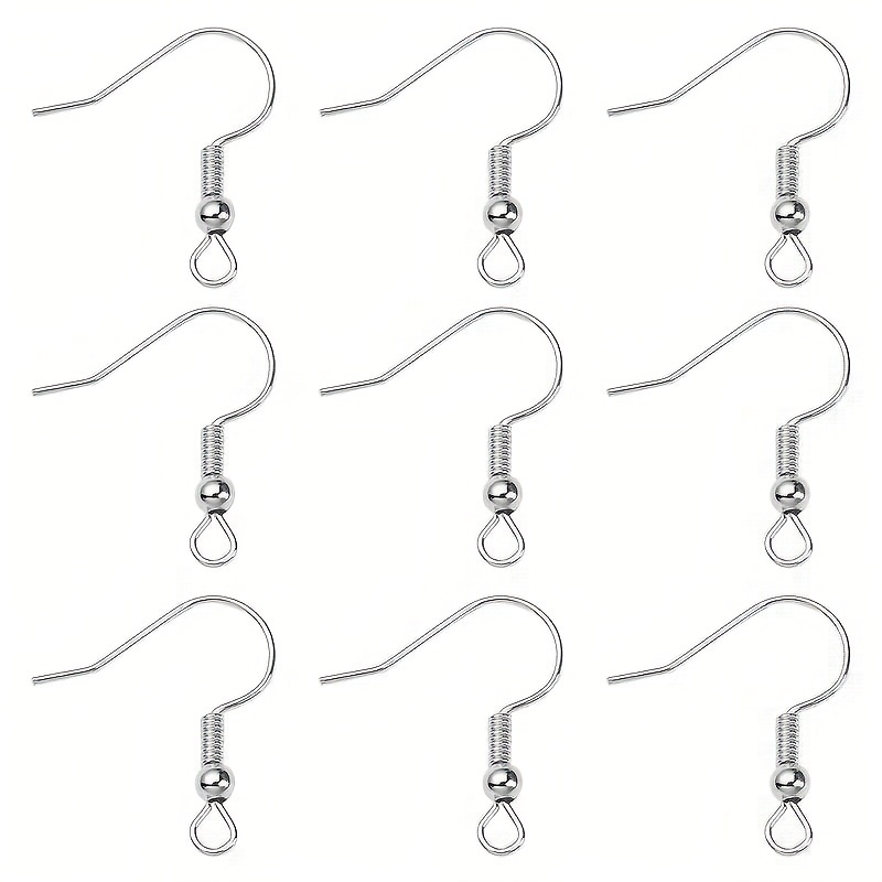 20pcs/set Stainless Steel Earring Hooks, Golden Earring Clasps, Ear Setting  Base For DIY Jewelry Making Components Supplies