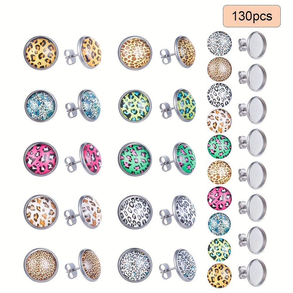 Blank Earring Studs Stainless Steel Cabochon Setting Ear - Temu