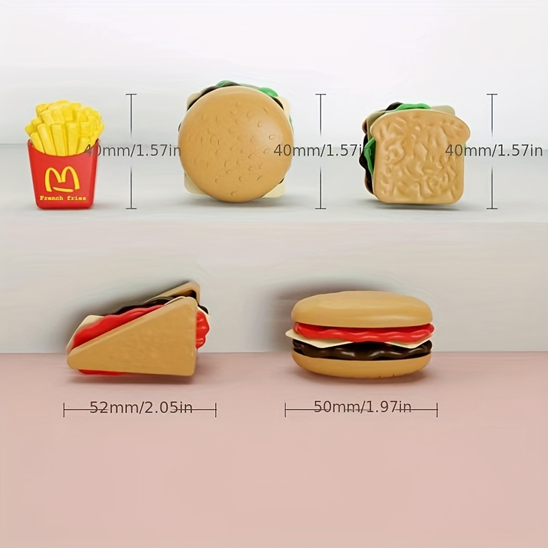 kids toy mini house burger potatoes fried western kitchen set simulation food christmas halloween thanksgiving gifts 1