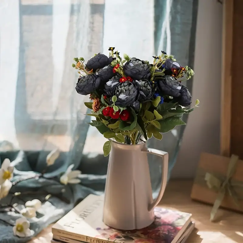 5heads Black Roses Artificial Flowers Bulk Arrangements For - Temu