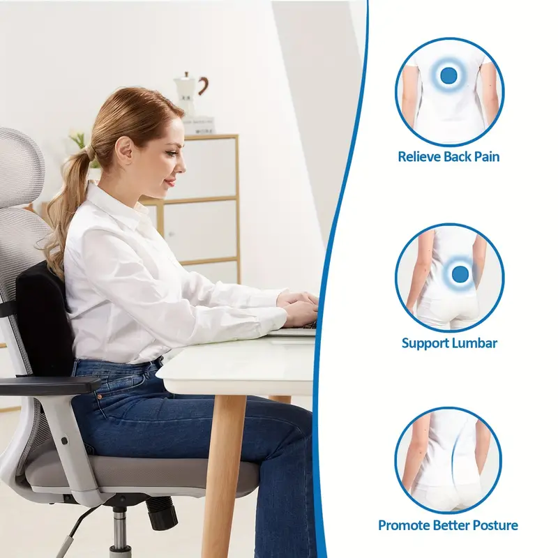 Lumbar Support Pillow For Office Chair, Back Support Office Chair