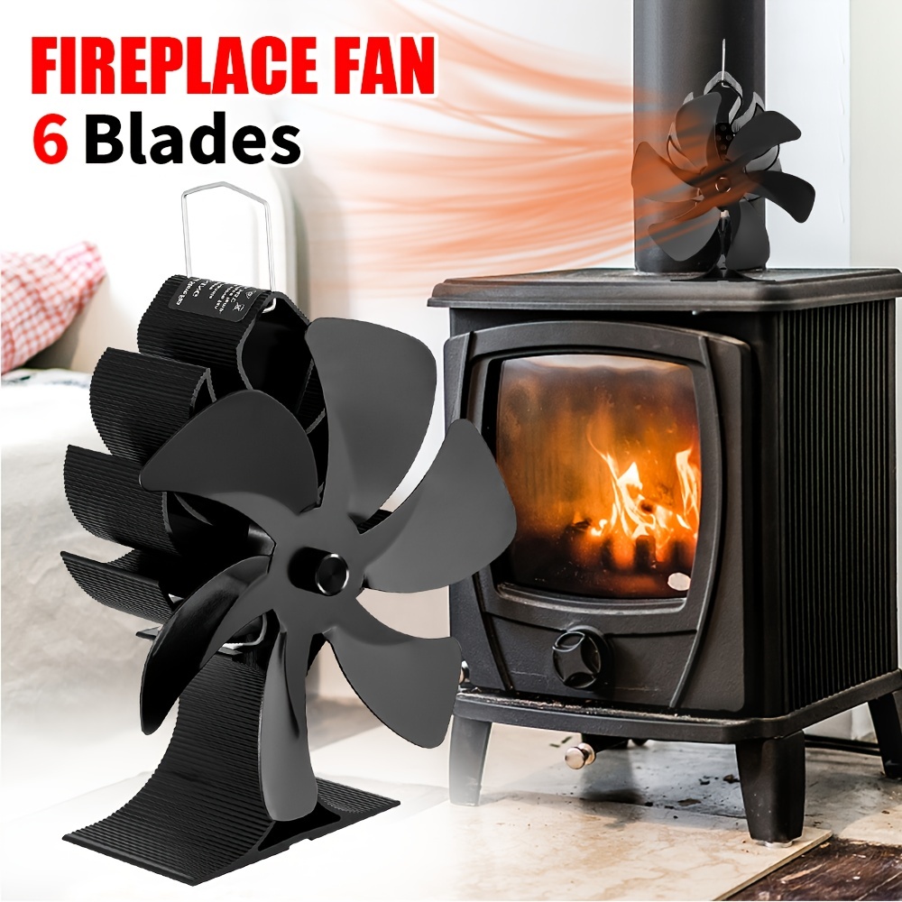 1pc 6 Blades Fireplace Fan, Wood Stove Fan, Non Electric Fan For Wood,  Stove Fan Log Wood Burner Thermoelectric Fan Home Warm Efficient Heat  Distribut