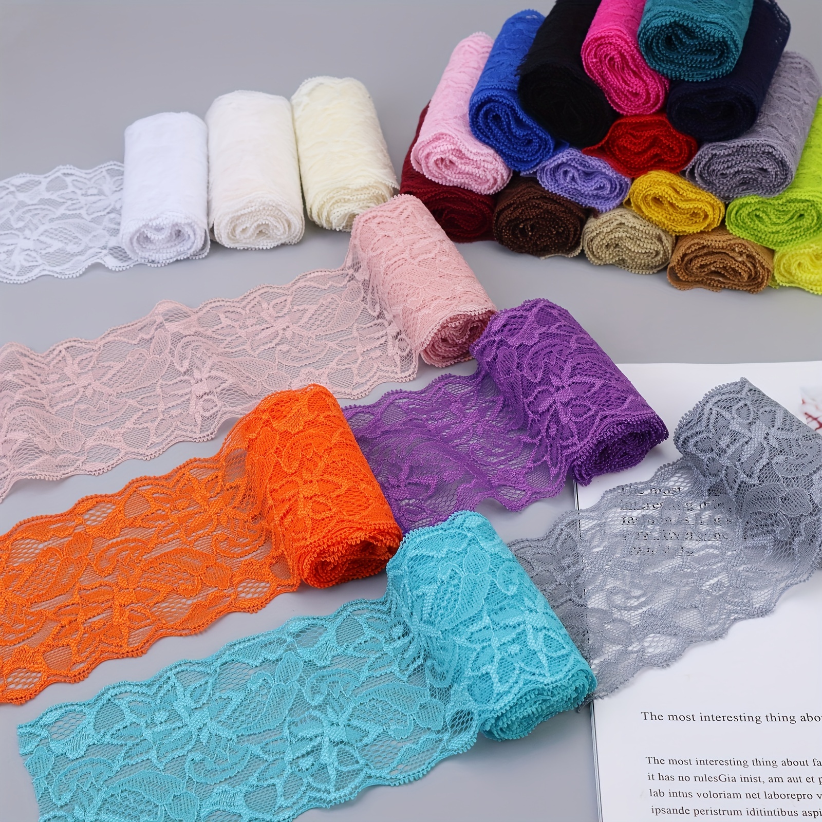 Lace Elastic 1, Stretch Lace Elastic for Headbands, 1 Lace Elastic by the  Single Yard, 5 or 10 Yards 17 Colors to Choose From 