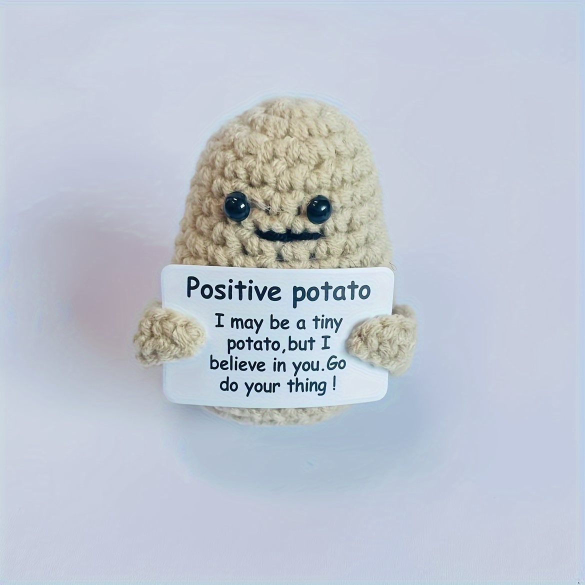 Funny Positive Potato,7cm Intéressante Pomme de Terre Positive Créative  Mignonne Pomme de Terre Positive Tricotée pour Les Cadeaux d'anniversaire