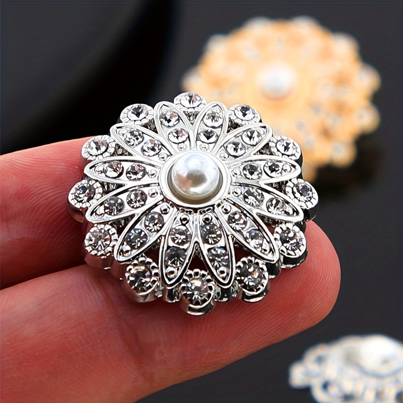 Botones dorados de lujo para ropa, accesorios de costura, botones bonitos,  diamantes de imitación decorativos para