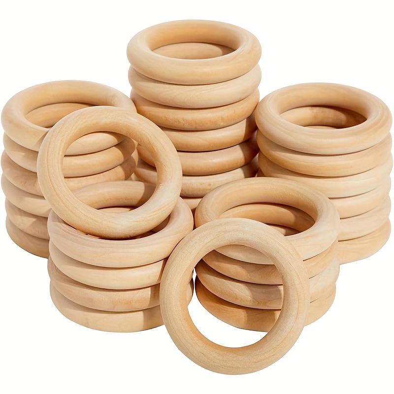 Natural Wood Rings Smooth Wooden Ring Wood Circles - Temu
