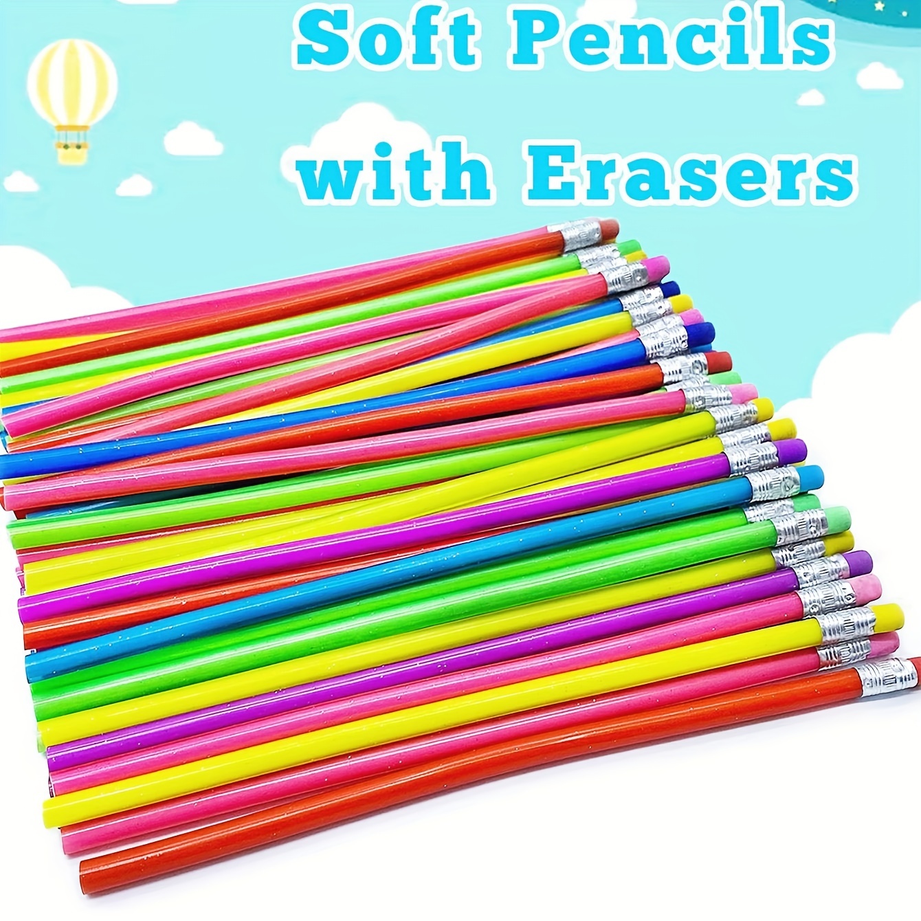 Flexible Soft Pencil, Magic Bendable Pencils, Multi-Colored Fun Soft  Pencils With Erasers For Kids, Classroom Supplies, Back To School Gifts,  Party