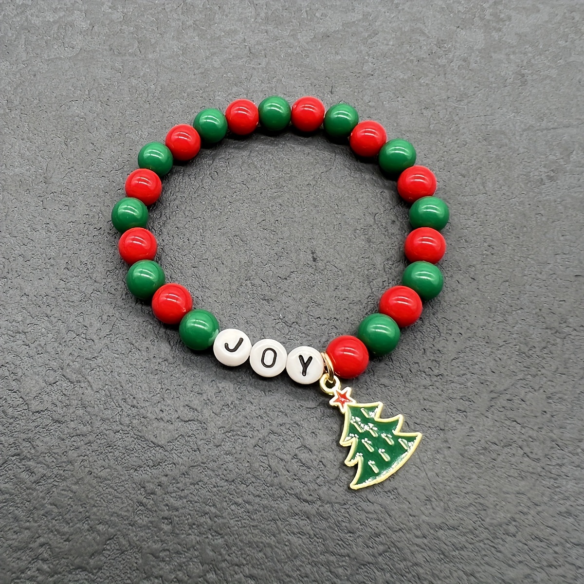 3pcs/set Christmas Decoration Christmas Tree Letter Beads Elastic Bracelet for Christmas Wear Holiday Gift,Temu