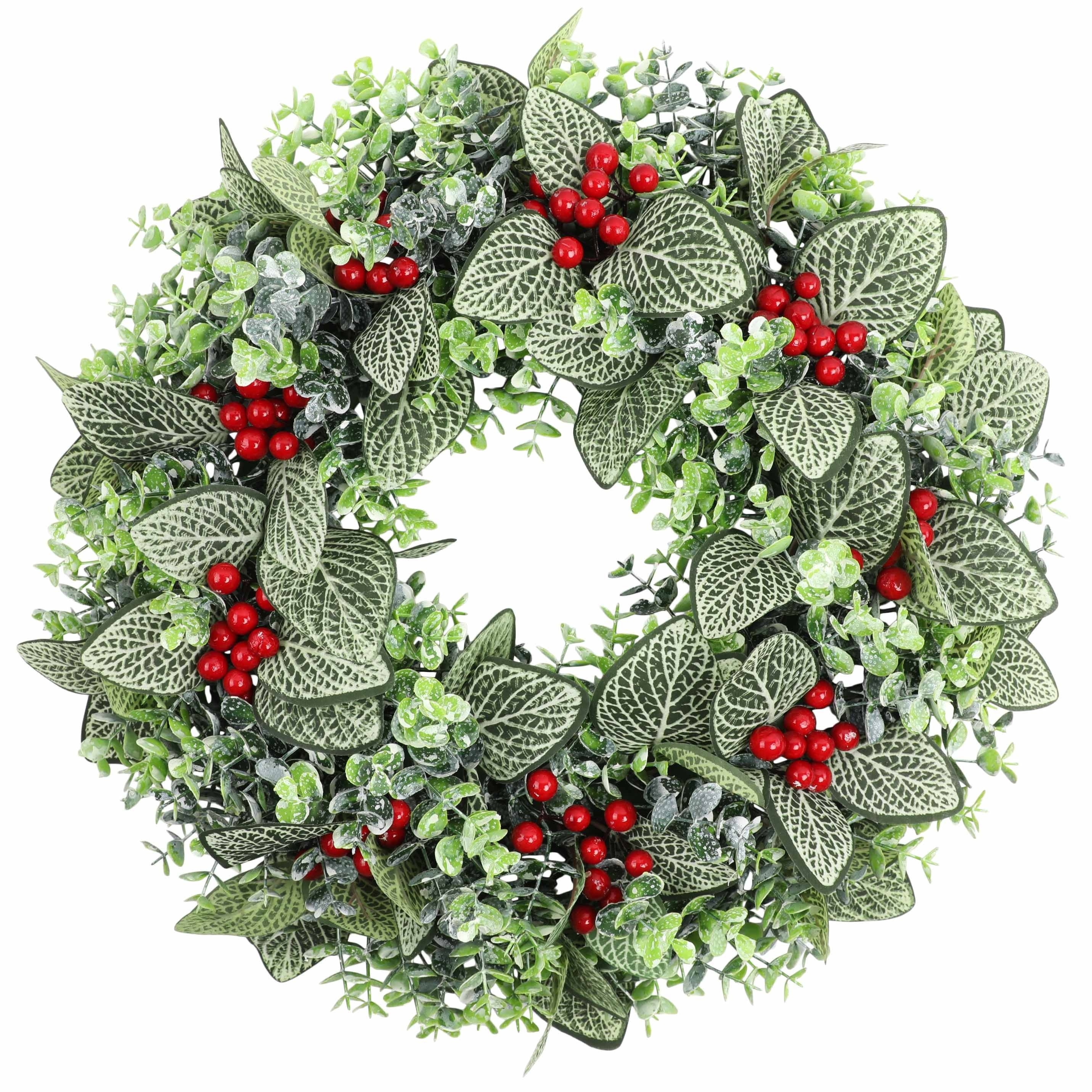 1pc 19 15inch Artificial Christmas Red Fruit Wreath Simulation