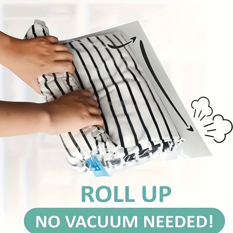 Vacuum Compression Bag Roll up Space Saver Bags Clothes - Temu