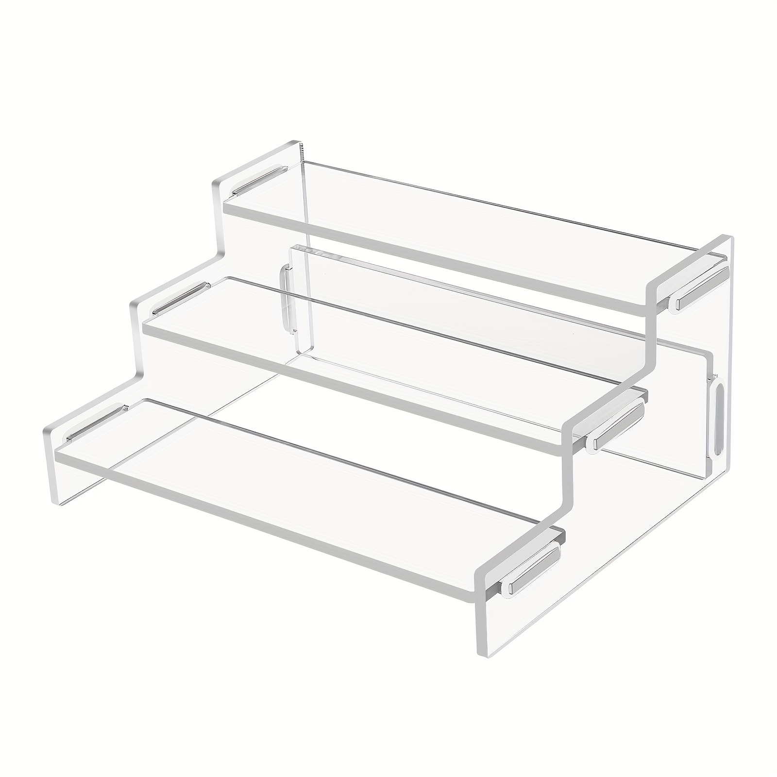 Acrylic Three-tier Display Stand, Size 18.5cm /7.28inX15cm /5.9inX9cm /3.54in Three-tier Assembleable Multifunctional Acrylic Transparent Pop StandUsed To Display Desserts Toy Figures  Cosmetics, Etc.