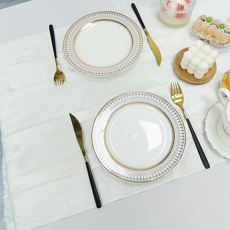  Camino de mesa moderno largo de doble capa, mantel lavable para  el hogar, cocina, mantel antideslizante de 12 pulgadas de ancho, costuras  gris-blanco (color: gris + blanco, tamaño: 11.8 x 118.1 in) 