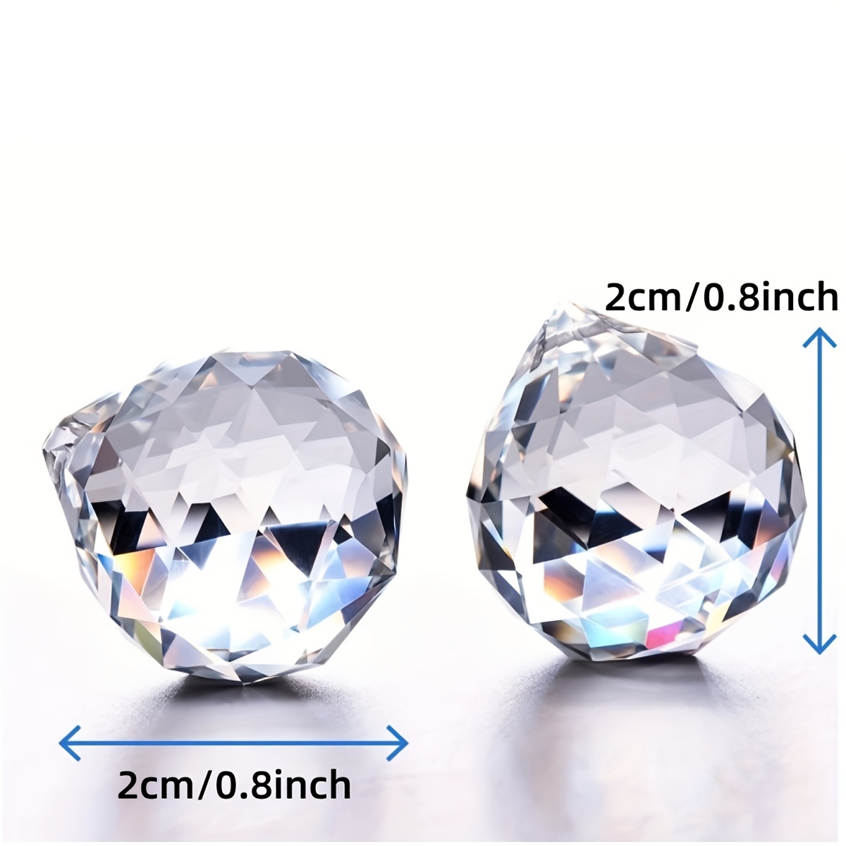 Prisme boule a facette cristal 2 cm -  France