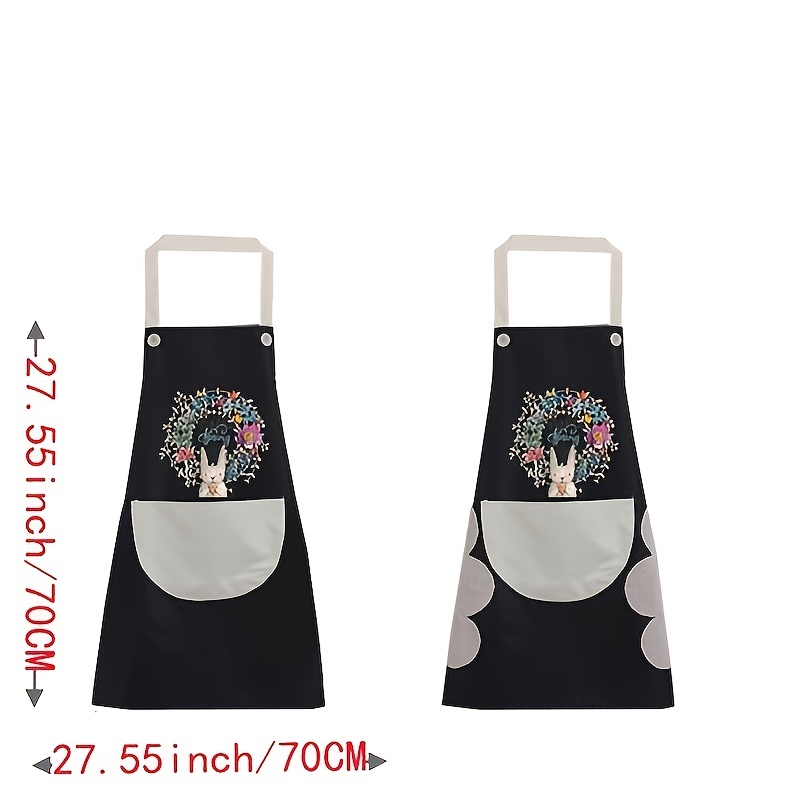 Kitchen Apron Oil-proof Wipe Hand Cartoon Rabbit Women Apron