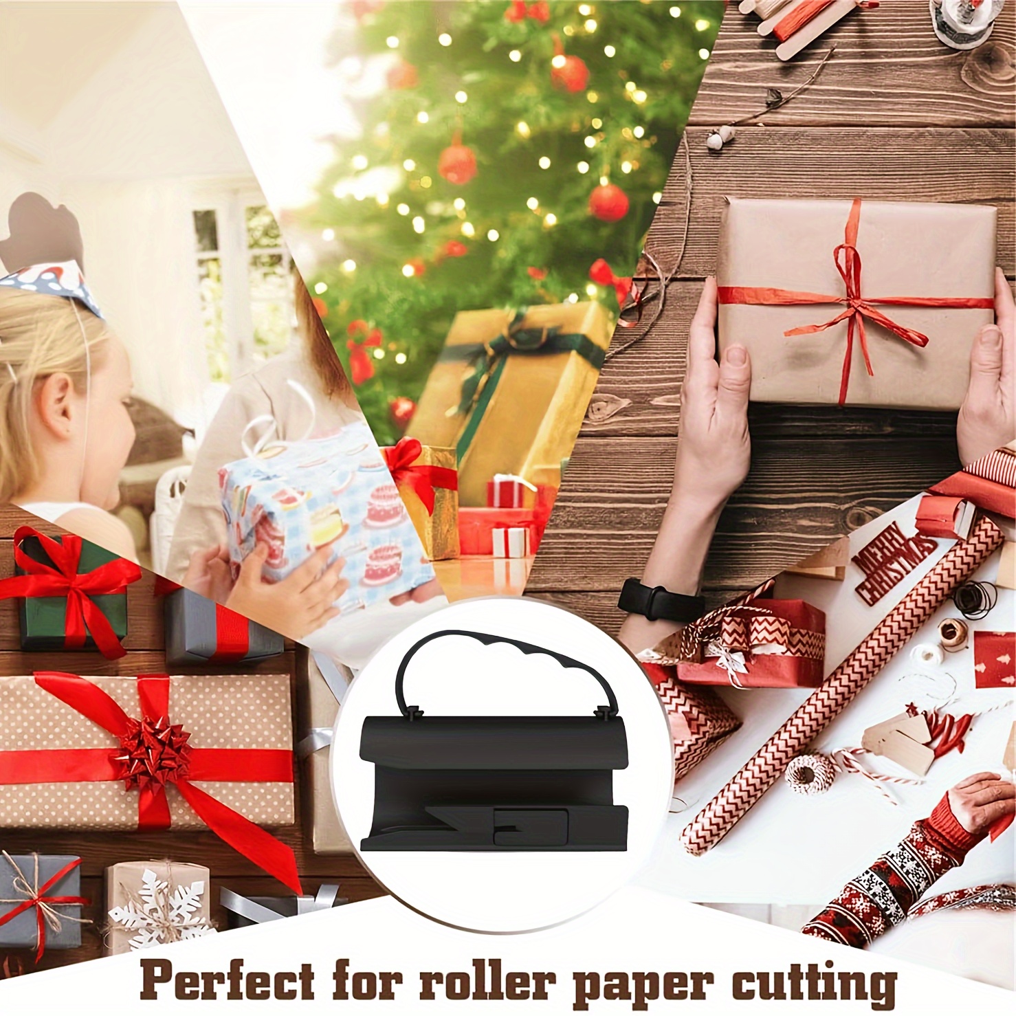 Cut Coupe-Papier Cadeau Rouleau, Massicot Emballage Cutter, Outil De  Découpe De Papier Pour Emballage Cadeau, Cadeau Annivers[S1405]