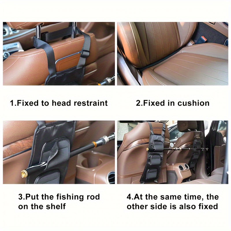 2pcs/set Car Fishing Rod Bracket Belts - Fishing Rod Storage Bags - Car  Rear Seat Portable Fishing Pole Fixing Belt