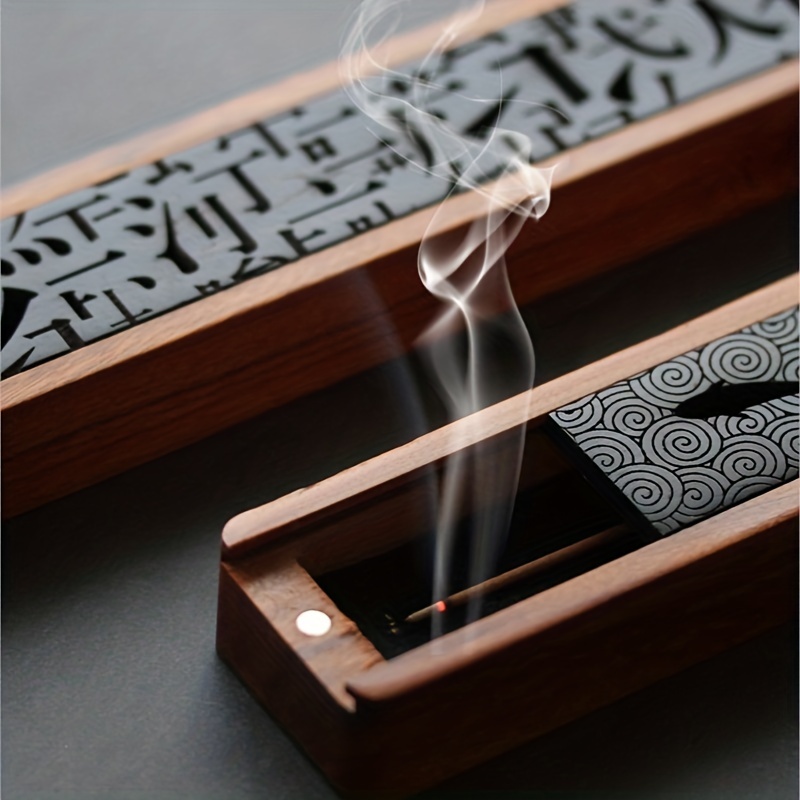 Retro Wooden Incense Case Stick Incense Storage Box with Brass Cover  Sandalwood Line Incense Tube Buddha Incense Sticks Holder - AliExpress