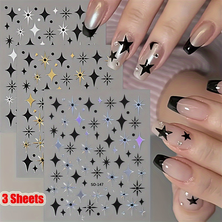 Nail Art Sticker Tsc-004 Silver Alphabet Nail Stickers Nail