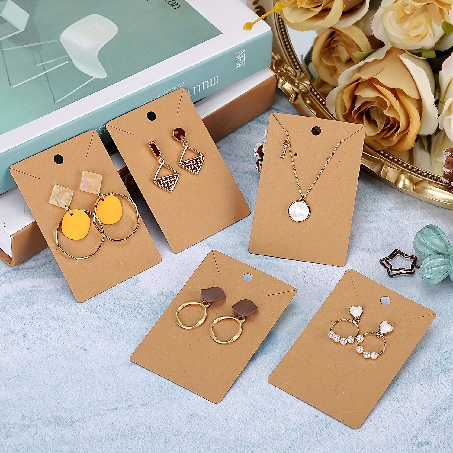 1 Set Jewelry Packaging Card Hanging Earring Card Kraft Earring Cards  Jewelry Paper Tags Personalized Earring Cards Bulk Earrings Necklace  Display