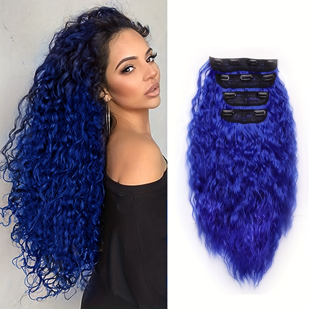 Clip in curly human hair extensions 20 inch 