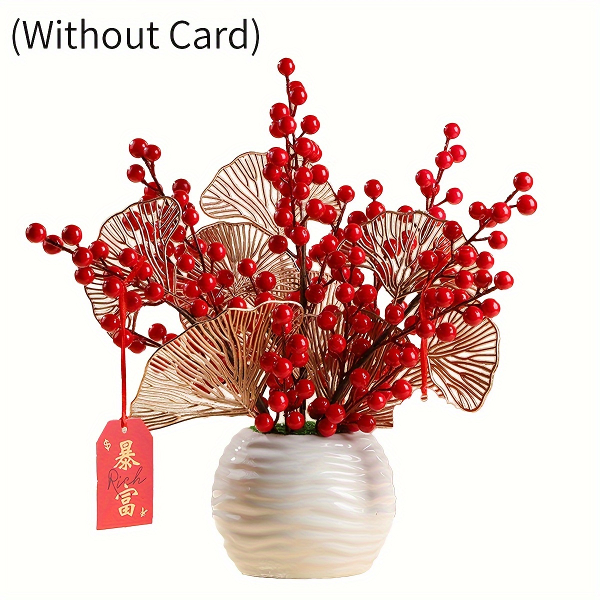 Artificial Spring Festival Centerpiece Decoration, Potted Red