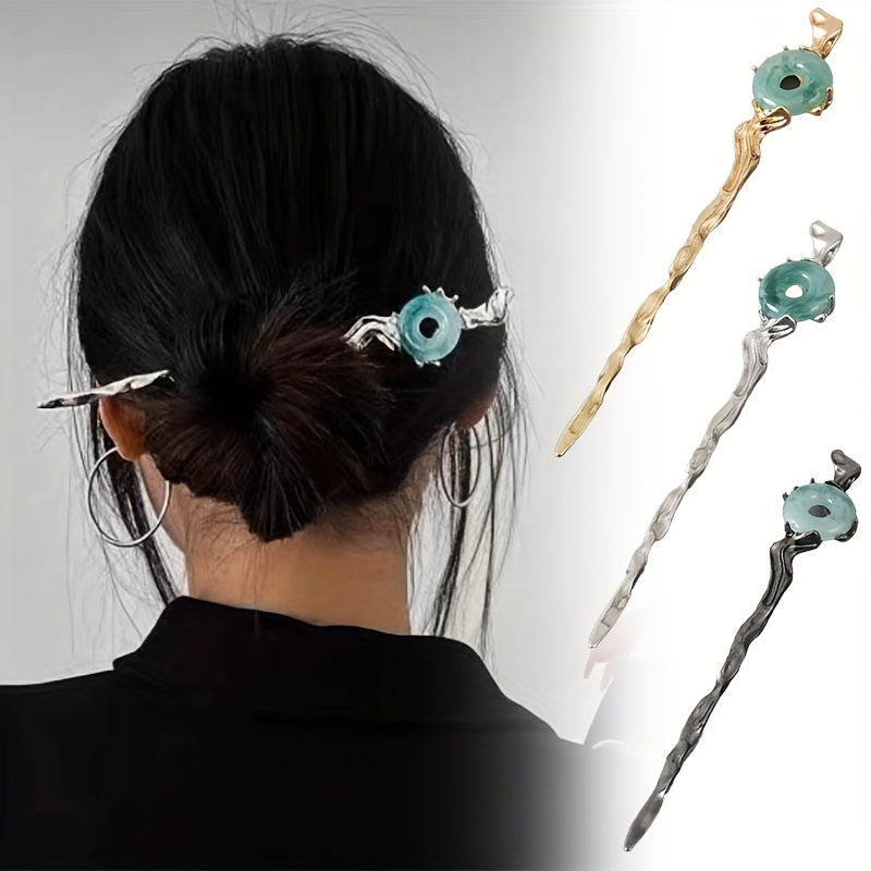 Women's Vintage Irregular Hairpin Exquisite Jade Hair Insert - Temu