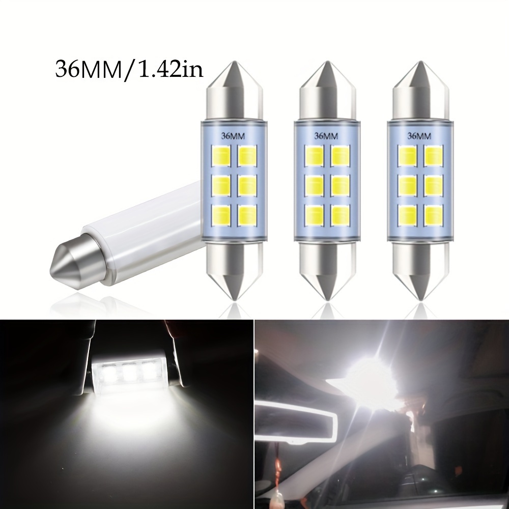 

4pcs C5w Led 36mm C10w Led Bulb 2835 1210 Chip 12v Reading Lamp Car Interior Light Parking Light White 6000k
