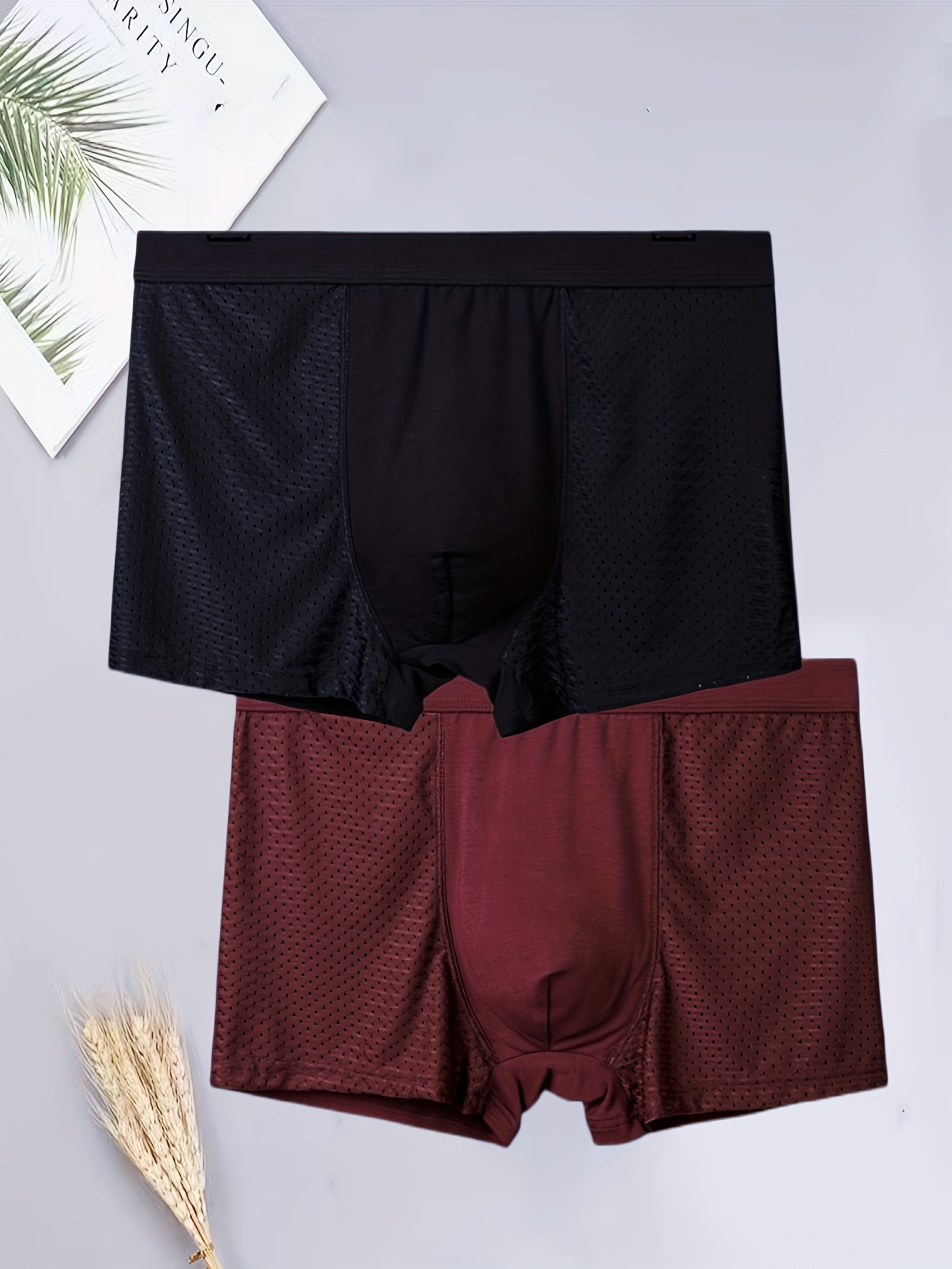 Men's Ice Silk Underwear Breathable Quick Drying Boxer - Temu