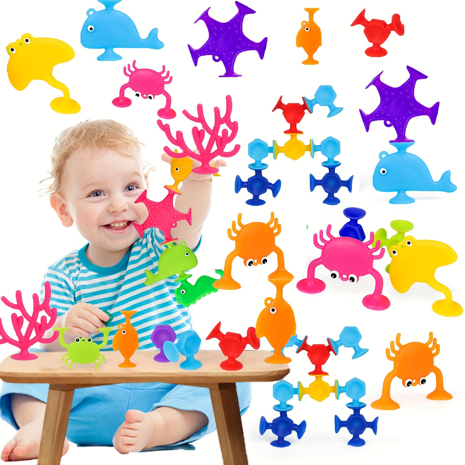  114pcs Suction Cup Toys Bath Toys for Kids Toddlers