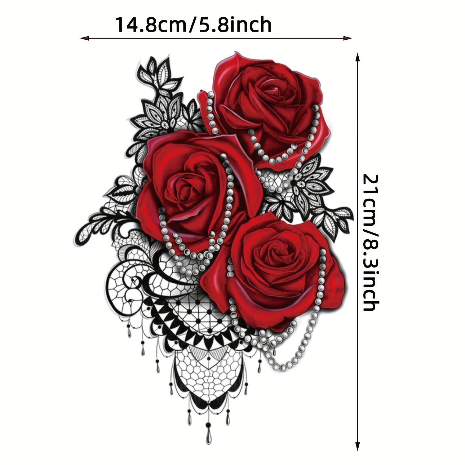 Red Rose Flower Stickers Floral Decals Waterproof Butterfly - Temu