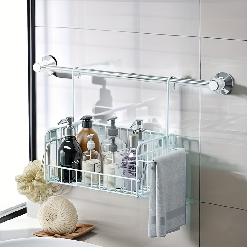 Plastic Wall Mounted Drain Holder Shampoo Storage Shower Gel Organizer Rack  Kitchen Bathroom Storage Holder Punch Free Detachable Holder