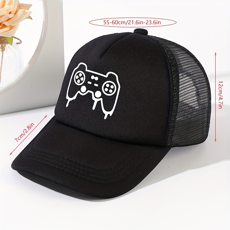 Cartoon Game Console Print Trucker Hat Mesh Baseball Cap