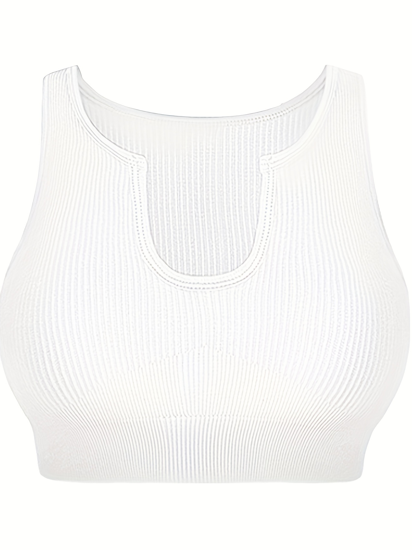 Scoop Neck Longline Sports Bras for Women Sexy Ribbed Adjustable