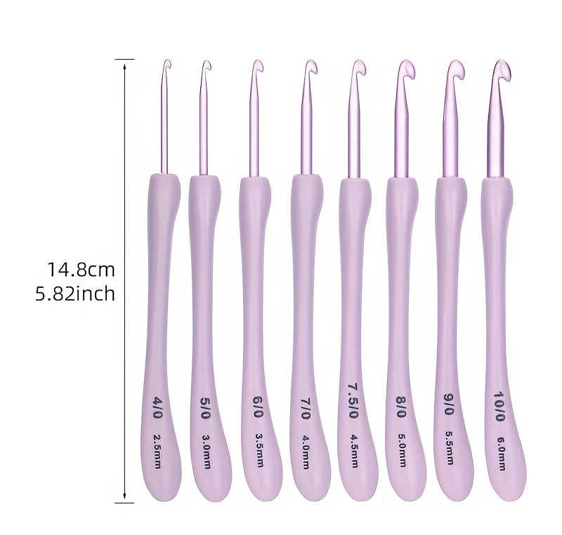 Purple Crochet Hooks Ergonomic Crochet Hook Set For Arthritic Hands  Lightweight Aluminum Crochet Needles For Crocheting Yarn Knitting Hook  Crochet Kit For Beginners Knitting Crochet Supplies - Temu United Arab  Emirates