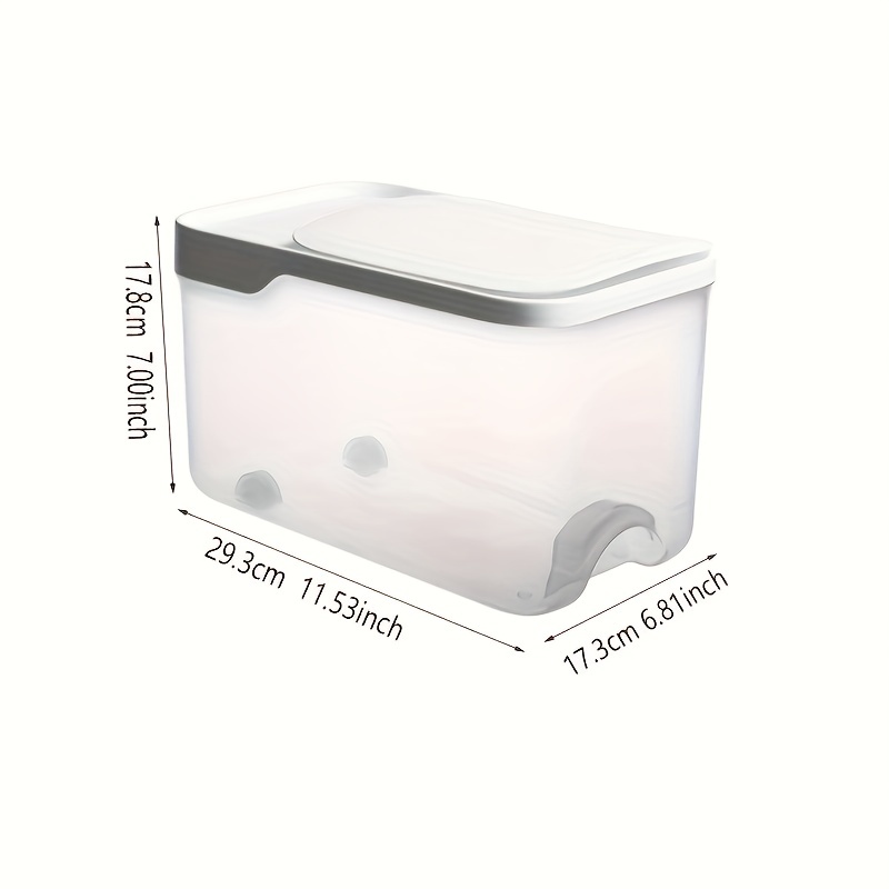 Large Airtight Rice Storage Container with Cup - White