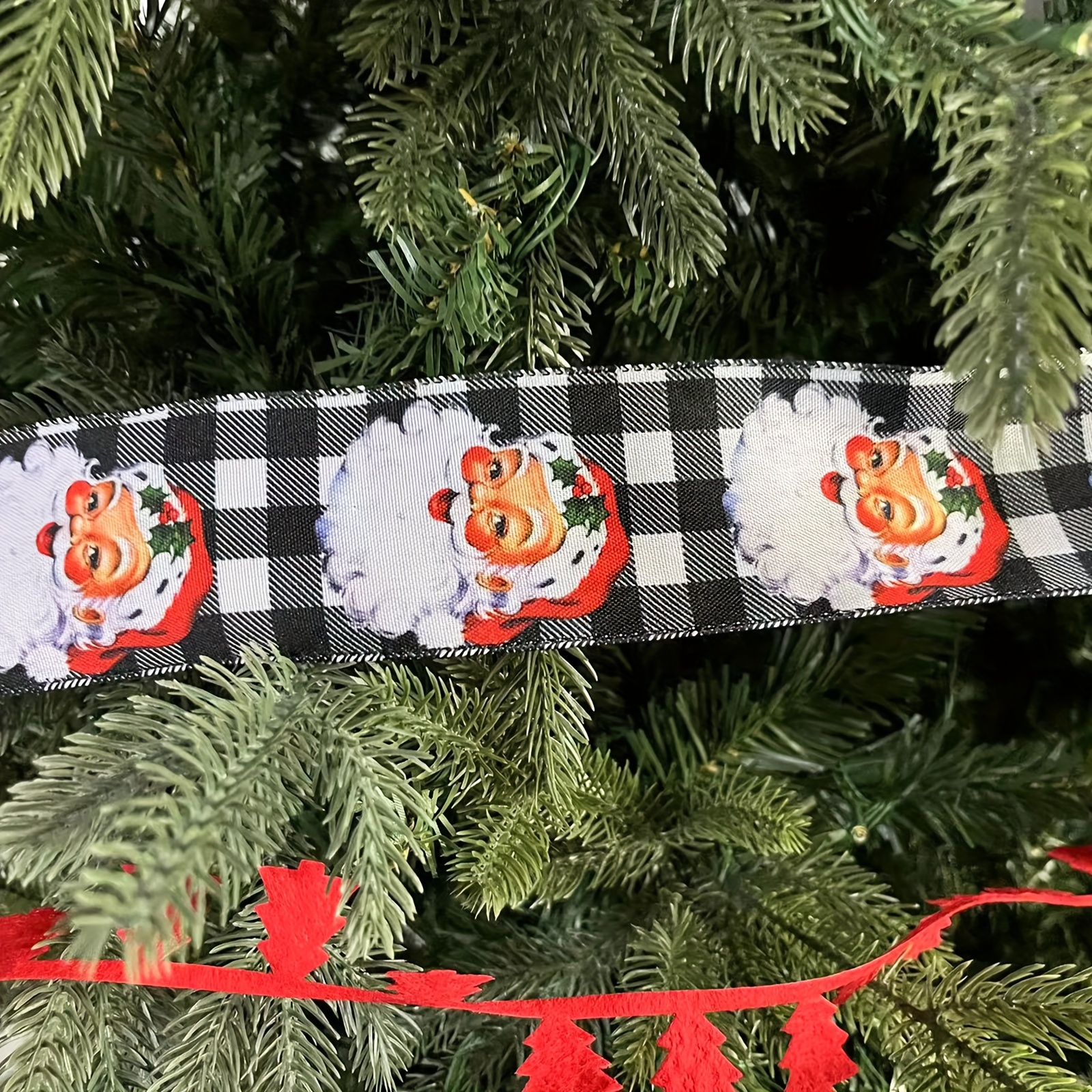 santa claus ribbon christmas tree decorative