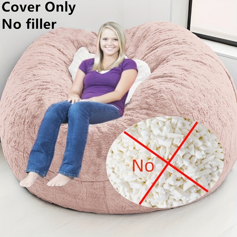 

1pc Italian Casual Modern Living Room Can Be Laid Down And Slept With Plush Art Ins Cream Style Lazy Bean Bag Sofa (without Filling)