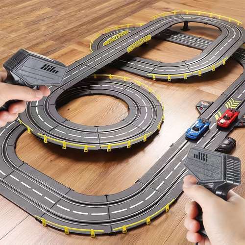 two people racing toy set racing track toy assembly toy christmas halloween thanksgiving day gift
