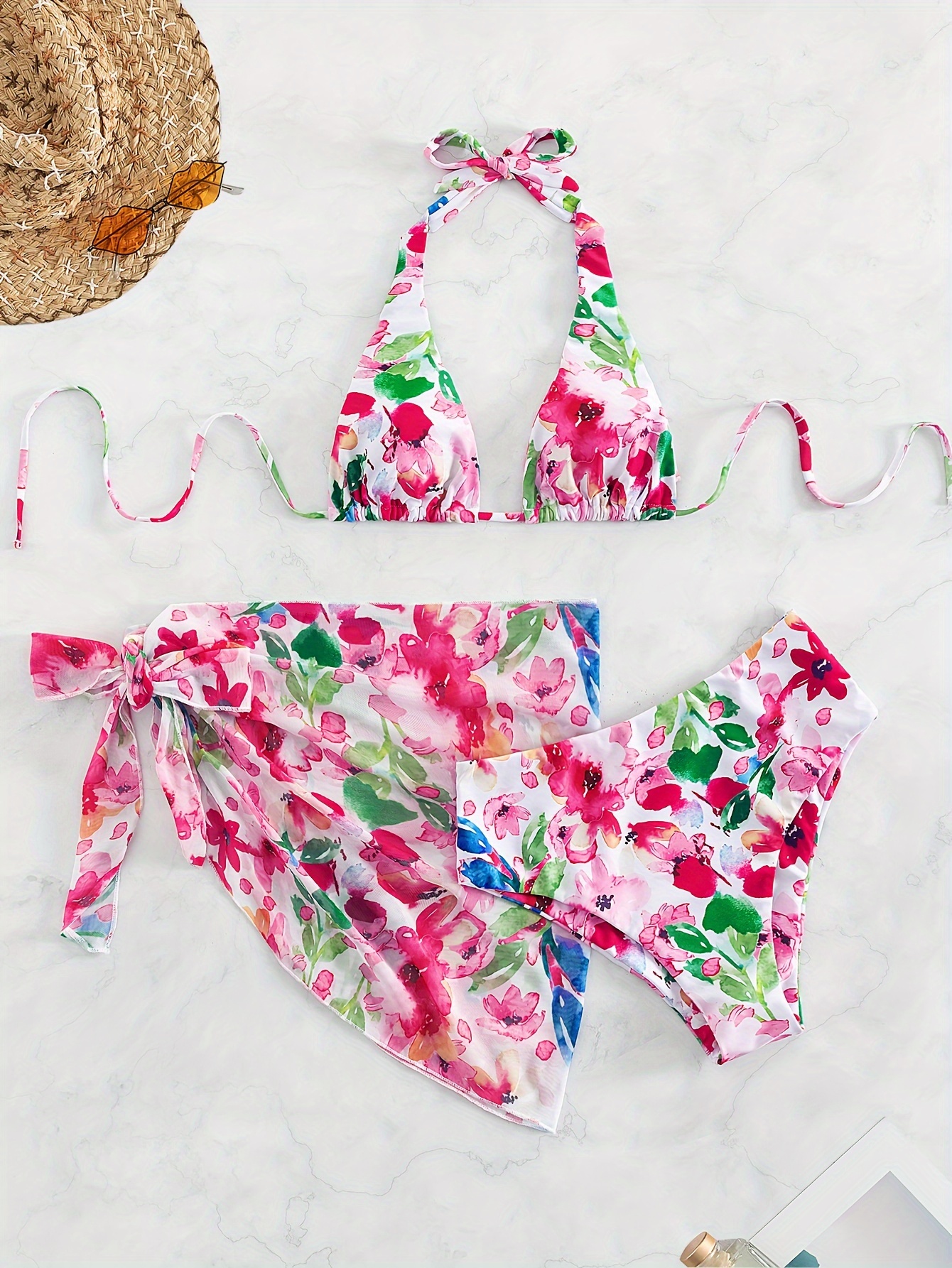 Floral Swimsuit Bikini - Temu