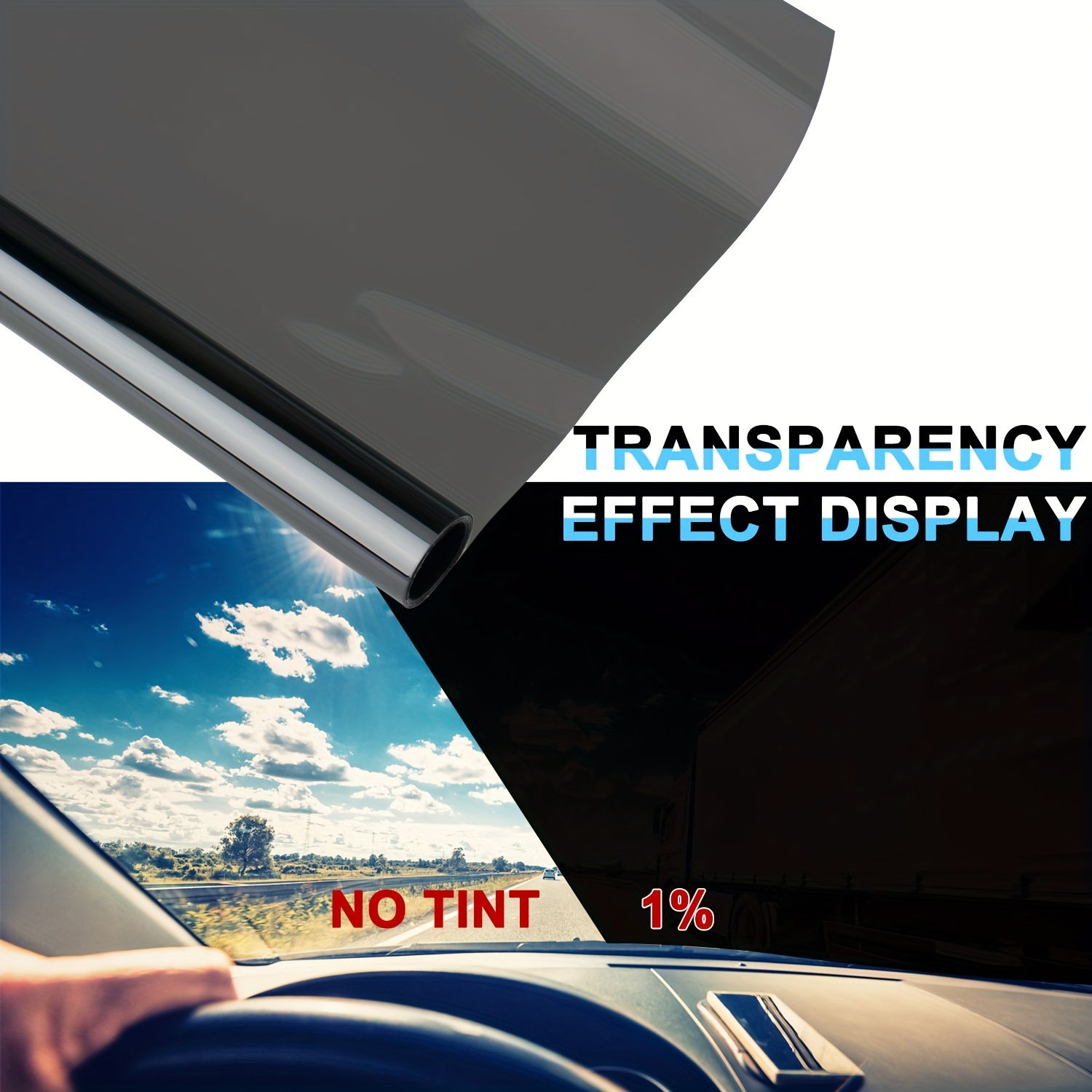 1pc 20inch X 118inch Anti-uv Protection Film Sticker, Film Window Window Foils Tint Film Glass Car Additions
