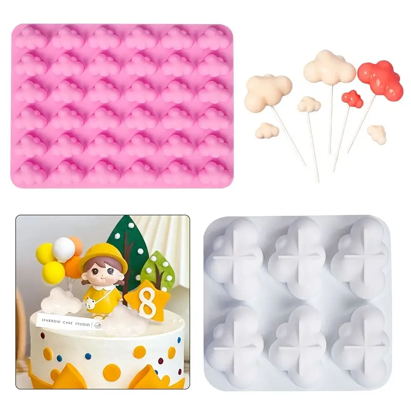 Mini Cartoon Cloud Silicone Fondant Mold - 36 Cavities For Cake, Food, And  Candy Making - Diy Baking Tool For Home Kitchen Use - Temu