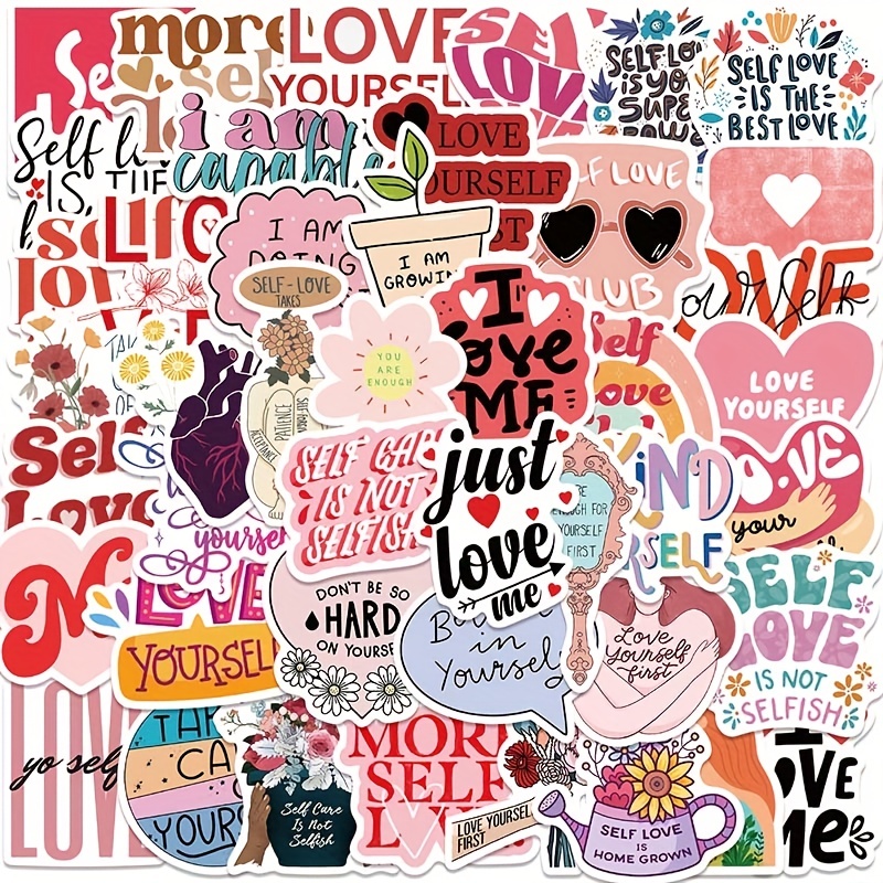 50pcs Self Love Graffiti Sticker Decorative Luggage Notebook Water Cup Sticker