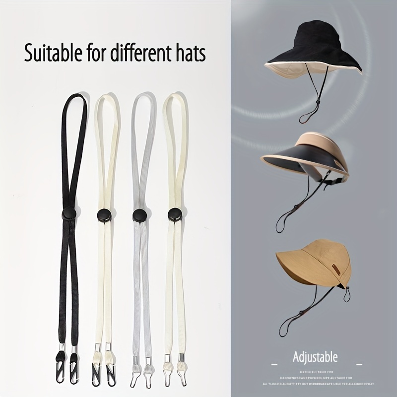 Solid Color Adjustable Hat Strap Clips Hat Chin Cord Golfing - Temu