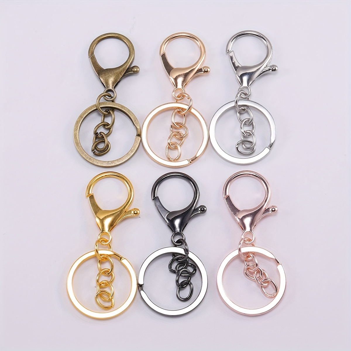 Gold Lobster Clasp Keychain Ring- 2pcs/lot
