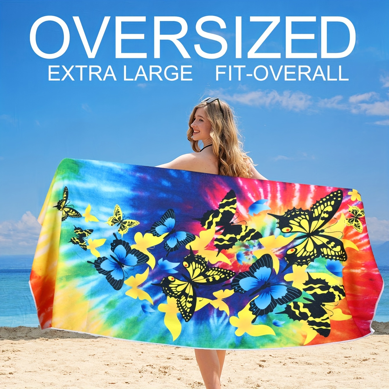 1pc Microfiber Oversized Beach Towels For Adults Kids Quick Dry Sand Proof  Super Absorbent Beach Blanket Lightweight Soft Big Beach Towel For Travel  Pool Swimming Bath Camping Yoga Gym Sport - Home