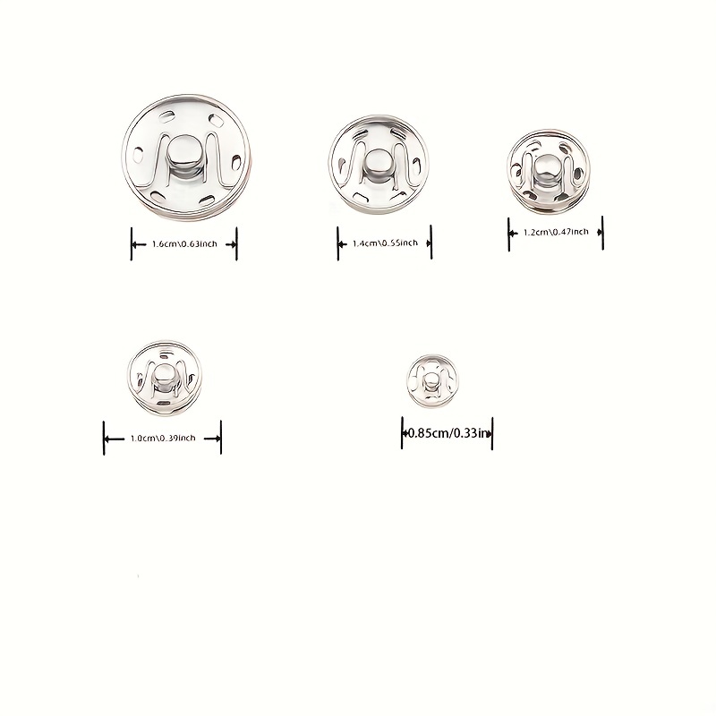 Silver Small Metal Snap Fasteners Press Button Stud Sewing - Temu