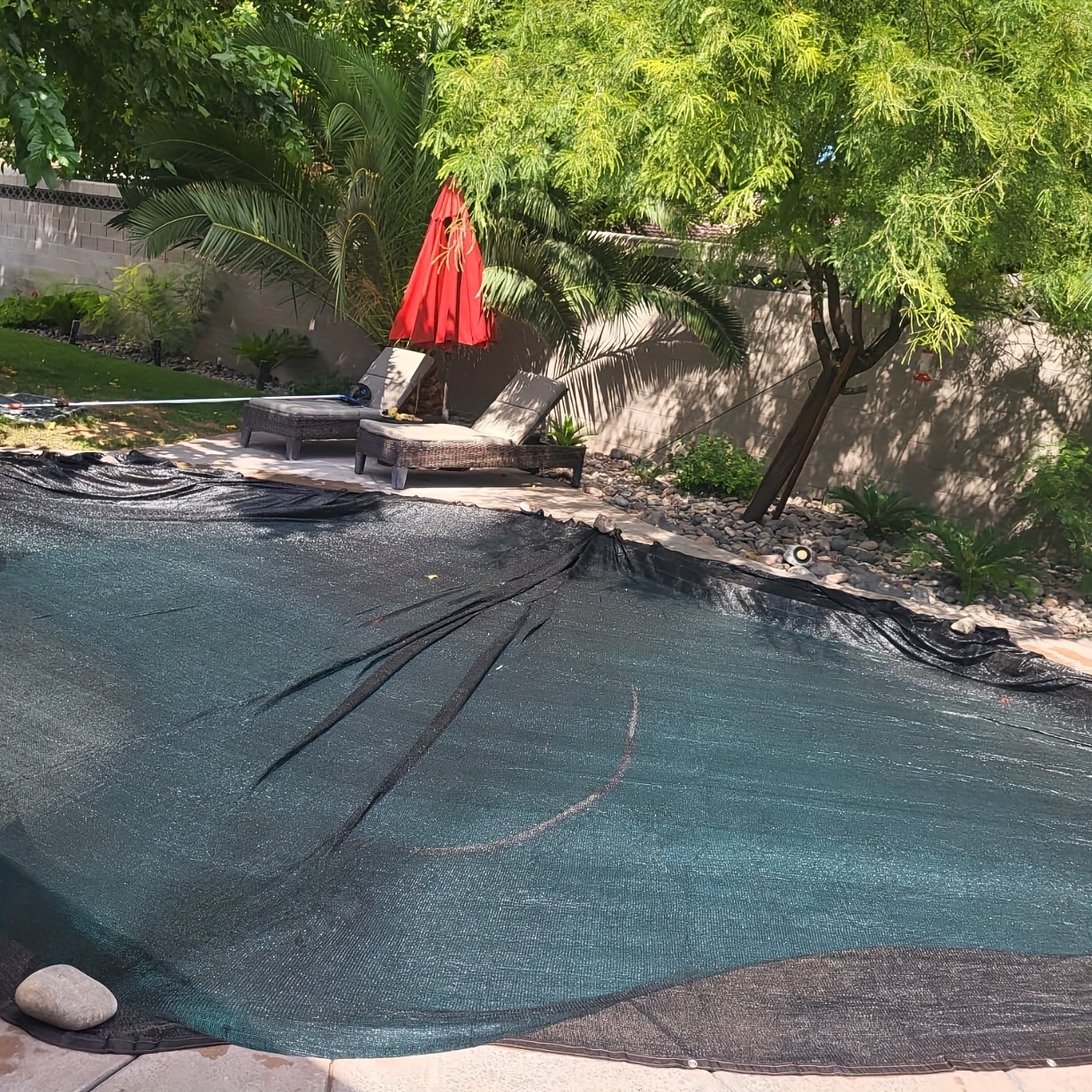 Filet de couverture de cuir chevelu de piscine, couverture d'écran de  piscine, couverture de filet de cuir chevelu, rectangulaire dans le sol,  piscine, maille fine, attrapant le parasol - AliExpress