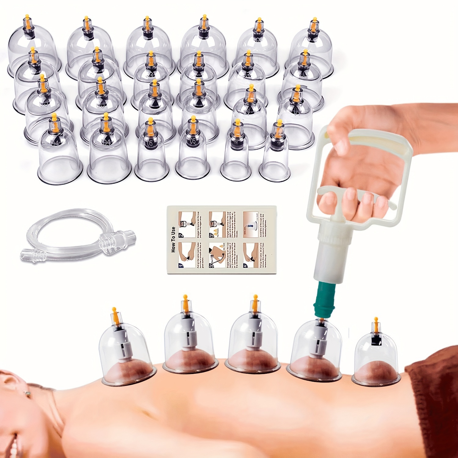  Facial Cupping Set - 4 Cups Glass Face Cupping Set, Cupping  Therapy Set in Exquisite Box with Instructions, Blue : Health & Household