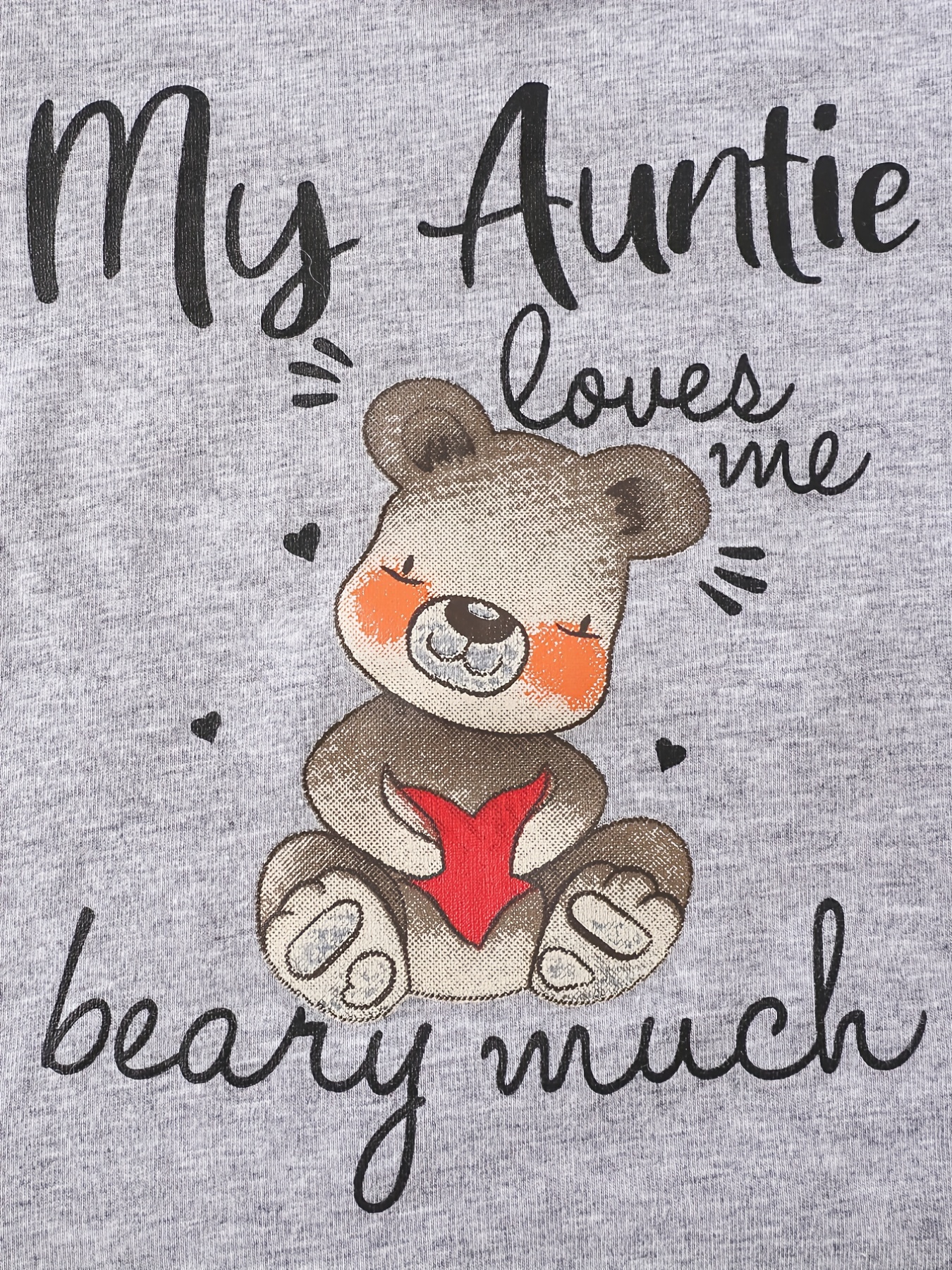 Baby Boys Girls Casual  Auntie Loves Beary Much Short - Temu Canada